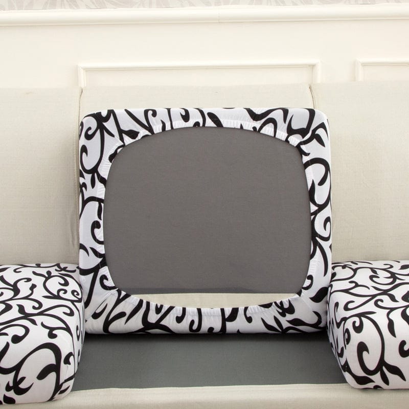 Blanc et noir - Housse pour coussin de canapé La Maison des Housses