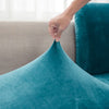 Bleu turquoise - Housse en velours pour coussin de canapé La Maison des Housses