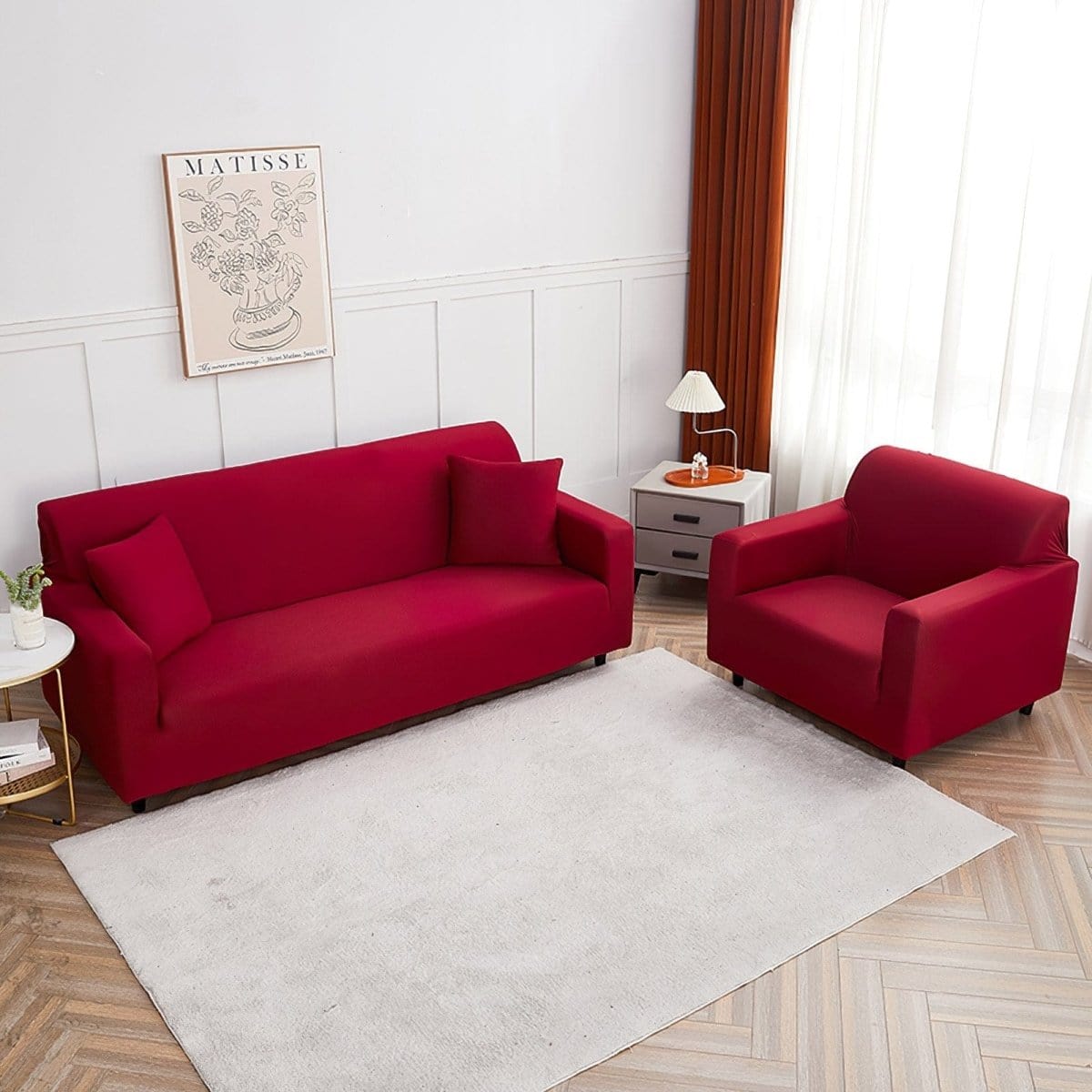 Housse canapé Bordeaux - Housses Extensibles de Fauteuil et Canapé La Maison des Housses