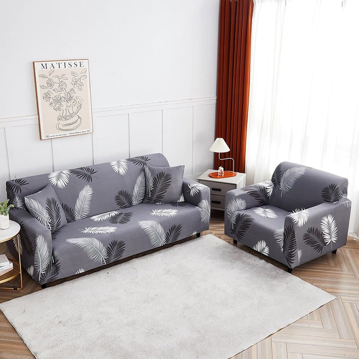 Housse canapé Gris Exotic - Housses Extensibles de Fauteuil et Canapé La Maison des Housses