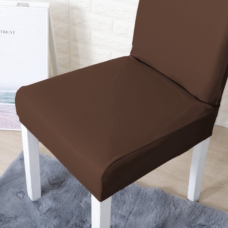 Housse chaise Marron - Housses Extensibles de chaise en simili cuir La Maison des Housses