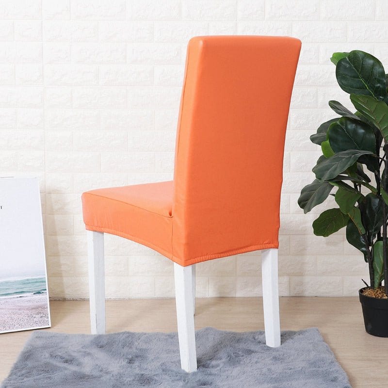 Housse chaise Orange - Housses Extensibles de chaise en simili cuir La Maison des Housses