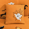 Housse coussin Black and white ghost Halloween - 2 pièces - Housses extensibles de coussin 45 CM X 45 CM La Maison des Housses