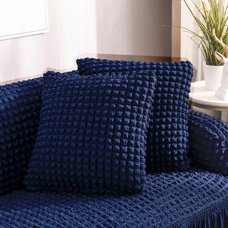 Housse coussin Bleu - 2 pièces - Housses extensibles de coussin 45 CM X 45 CM ( Jupe ) La Maison des Housses