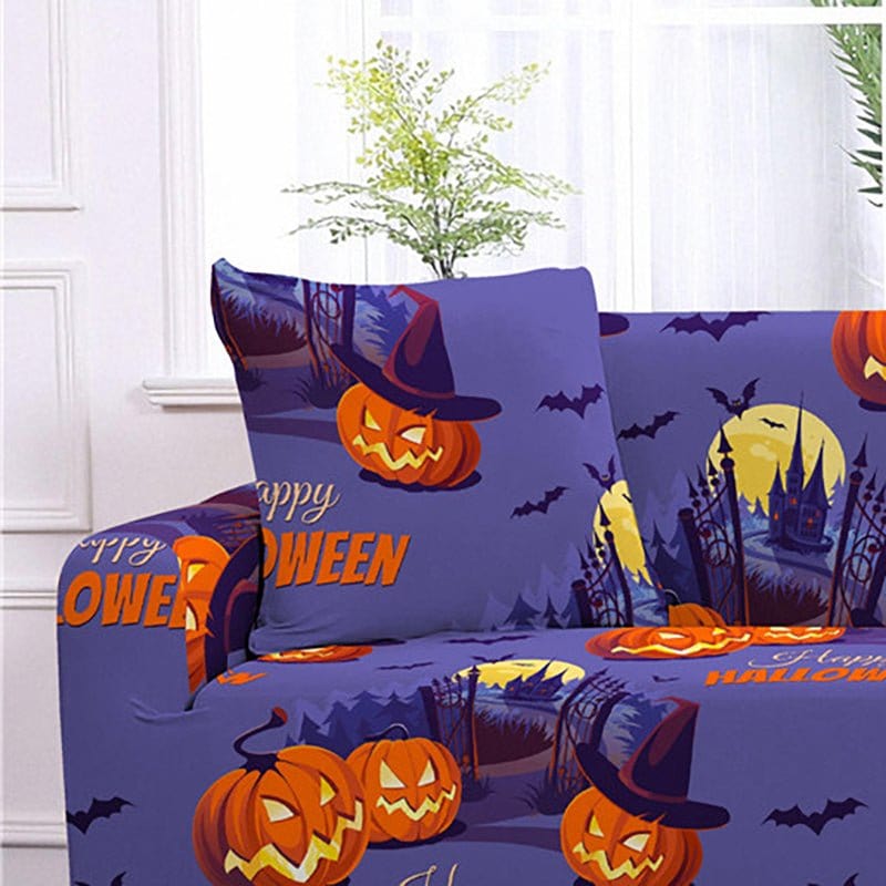 Housse coussin Happy scary Halloween - 2 pièces - Housses extensibles de coussin 45 CM X 45 CM La Maison des Housses