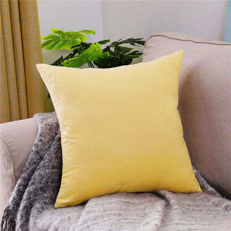 Housse coussin Jaune - 2 pièces - Housses extensibles de coussin 45 CM X 45 CM La Maison des Housses