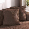 Housse coussin Marron - 2 pièces - Housses extensibles de coussin 45 CM X 45 CM ( Jupe ) La Maison des Housses