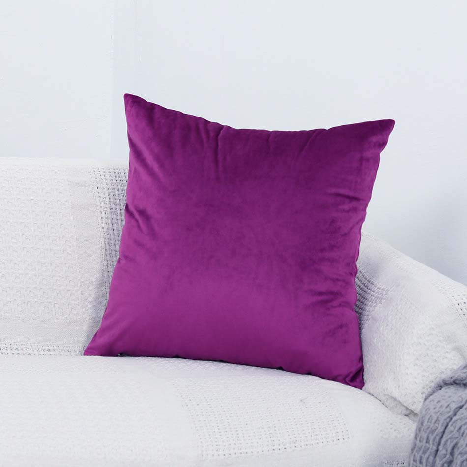 Housse coussin Pourpre - 2 pièces - Housses en velours extensibles de coussin 45 CM X 45 CM La Maison des Housses