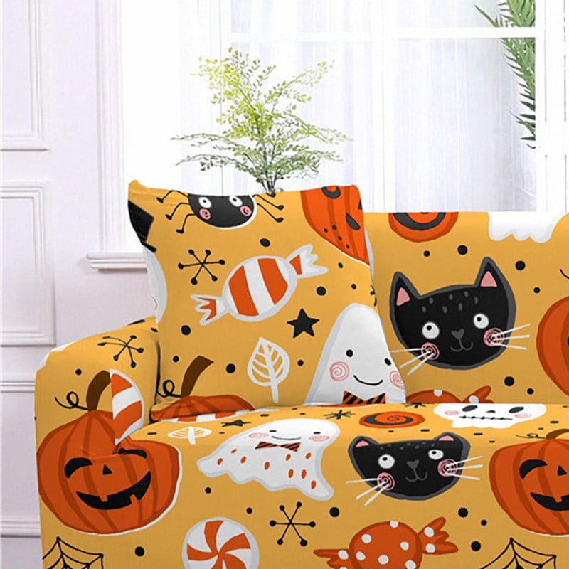 Housse coussin Pumpkin Halloween - 2 pièces - Housses extensibles de coussin 45 CM X 45 CM La Maison des Housses