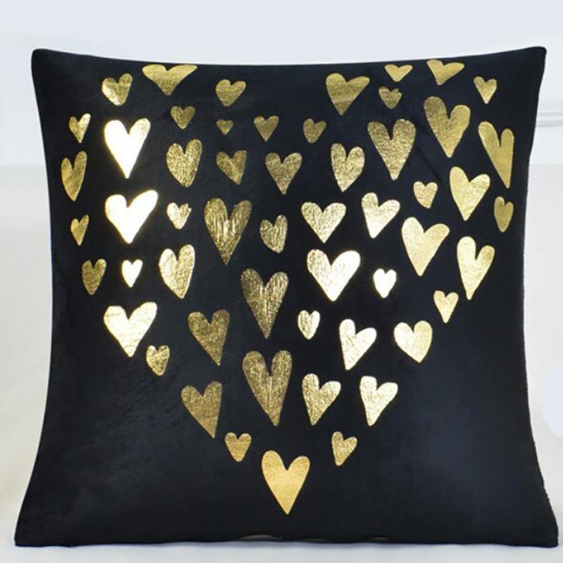 Housse coussin Raining Hearts - 1 pièce - Housses extensibles de coussin 45 CM X 45 CM La Maison des Housses