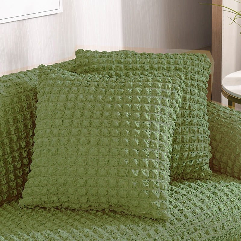 Housse coussin Vert - 2 pièces - Housses extensibles de coussin 45 CM X 45 CM ( Jupe ) La Maison des Housses