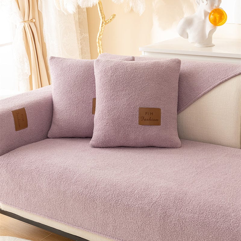 Housse coussin Violet - 2 pièces - Housses de coussin peluchée 45x45cm La Maison des Housses