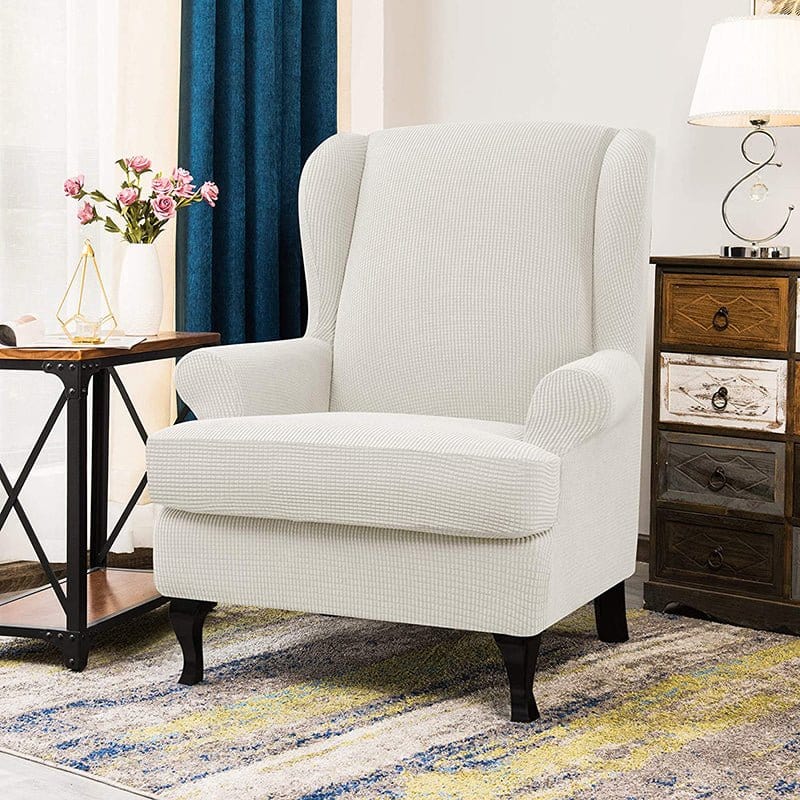 Housse fauteuil Blanc cassé - Housses pour Fauteuil Bergère - 100% Imperméables et Ultra résistantes La Maison des Housses