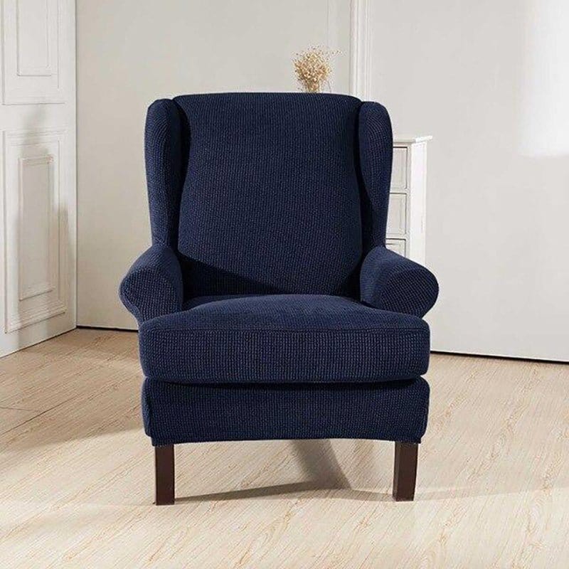 Housse fauteuil Bleu marine - Housses pour Fauteuil Bergère - 100% Imperméables et Ultra résistantes La Maison des Housses