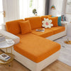 Orange - Housse polaire pour Coussin d'assise et dossier de Canapé - Motif Sun flower La Maison des Housses