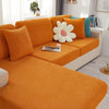 Orange - Housse polaire pour Coussin d'assise et dossier de Canapé - Motif Sun flower La Maison des Housses