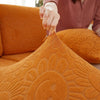 Orange - Housse polaire pour Coussin d'assise et dossier de Canapé - Motif Sun flower La Maison des Housses