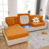 Orange - Housse polaire pour Coussin d'assise et dossier de Canapé - Motif Sun flower La Maison des Housses