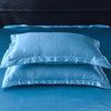 Parure de lit Bleu ciel type satin - Drap housse / Housse de couette / 2 taies d'oreiller La Maison des Housses