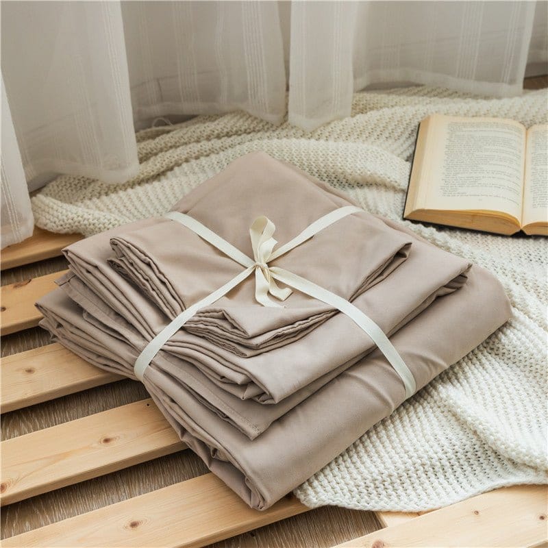 Parure de lit Café - Drap housse / Housse de couette / 2 taies d'oreiller La Maison des Housses