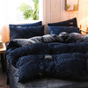 Parure de lit en velours Bleu marine Velours - Drap housse / Housse de couette / Taies d'oreiller La Maison des Housses