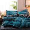 Parure de lit en velours Bleu turquoise Velours - Drap housse / Housse de couette / Taies d'oreiller La Maison des Housses