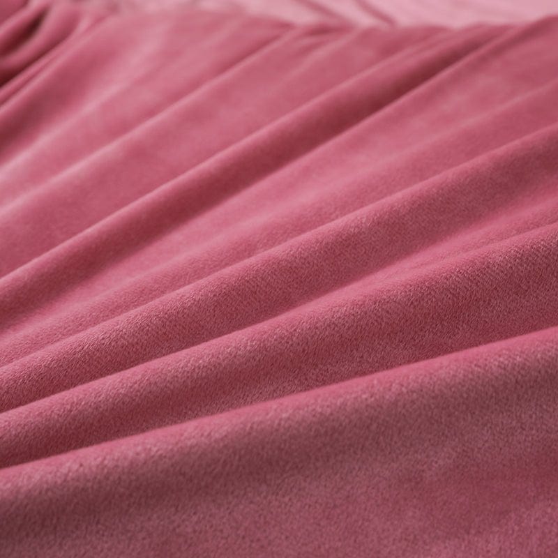 Parure de lit en velours Rose Velours - Drap housse / Housse de couette / Taies d'oreiller La Maison des Housses