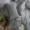 Parure de lit Gris clair - Drap housse / Housse de couette / 2 taies d'oreiller La Maison des Housses