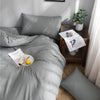 Parure de lit Gris clair - Drap housse / Housse de couette / 2 taies d'oreiller La Maison des Housses