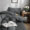 Parure de lit Gris - Drap housse / Housse de couette / 2 taies d'oreiller La Maison des Housses