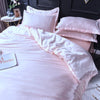 Parure de lit Rose clair type satin - Drap housse / Housse de couette / 2 taies d'oreiller La Maison des Housses