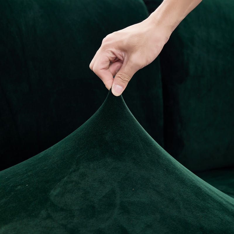 Vert - Housse en velours pour coussin de canapé La Maison des Housses